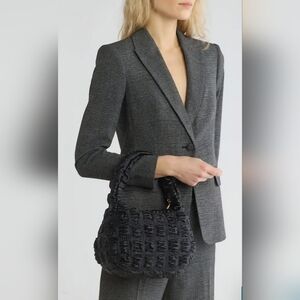 Jason Wu Fay Bubble Small Baguette Top Handle Handbag | Black Vegan Leather